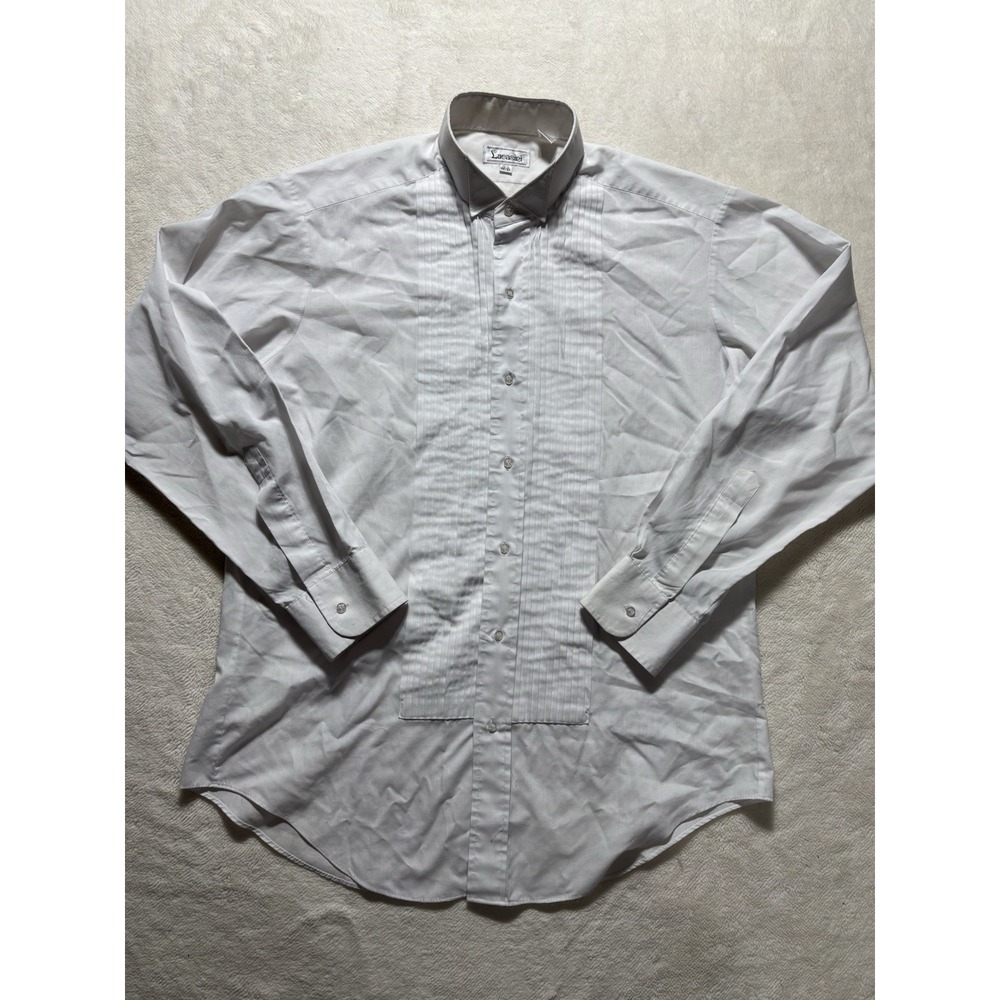 Lucasini Ruffled Pleated Tuxuedo Shirt Men's Size 15.5 32/33 Long Sleeve